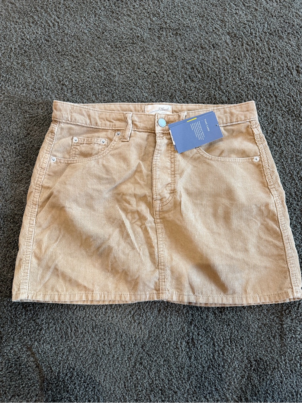 Universal Thread Corduroy Mini Skirt in Tan Sz 4